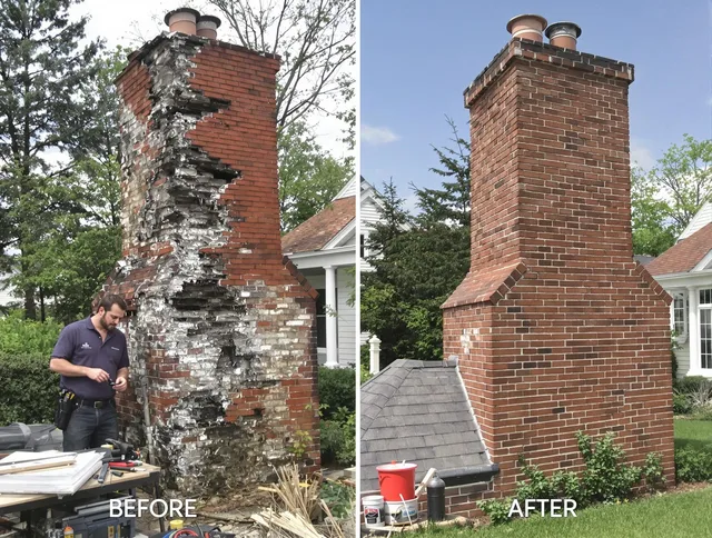 Wilmington Island Chimney Sweep performing a full chimney restoration in Wilmington Island, GA