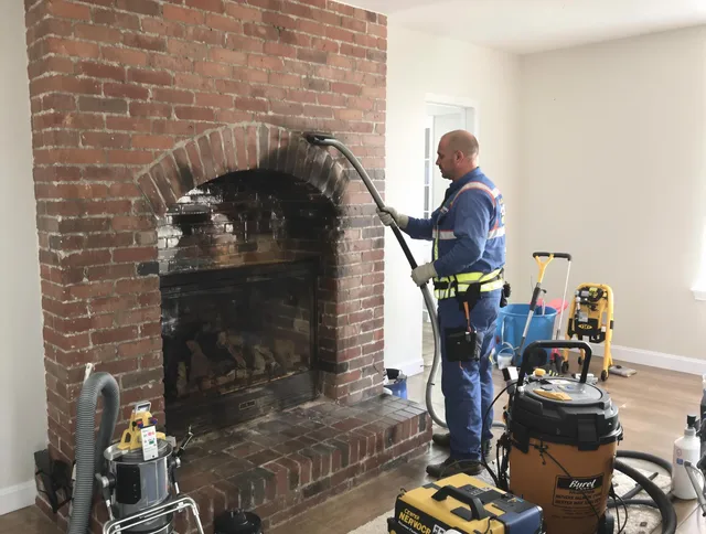 Wilmington Island Chimney Sweep expert performing detailed chimney sweep in Wilmington Island, GA