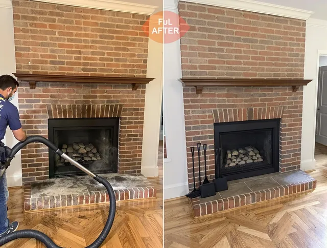 Wilmington Island Chimney Sweep carefully sanitizing a fireplace in Wilmington Island, GA