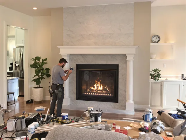 Newly installed fireplace by Wilmington Island Chimney Sweep in Wilmington Island, GA